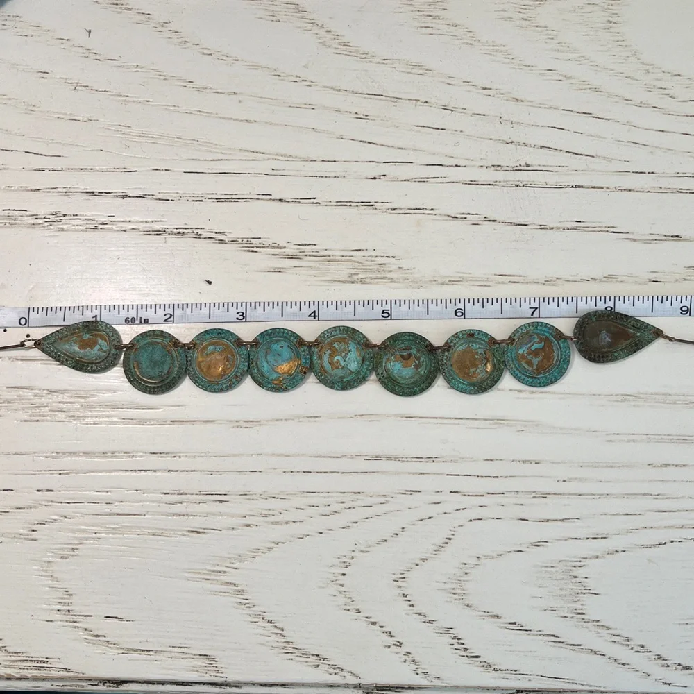 We Dream in Color Little Agea verdigris brass necklace
